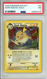 Pokemon Graded: Dark Raichu 83/82 Team Rocket (2000) Holo PSA 7