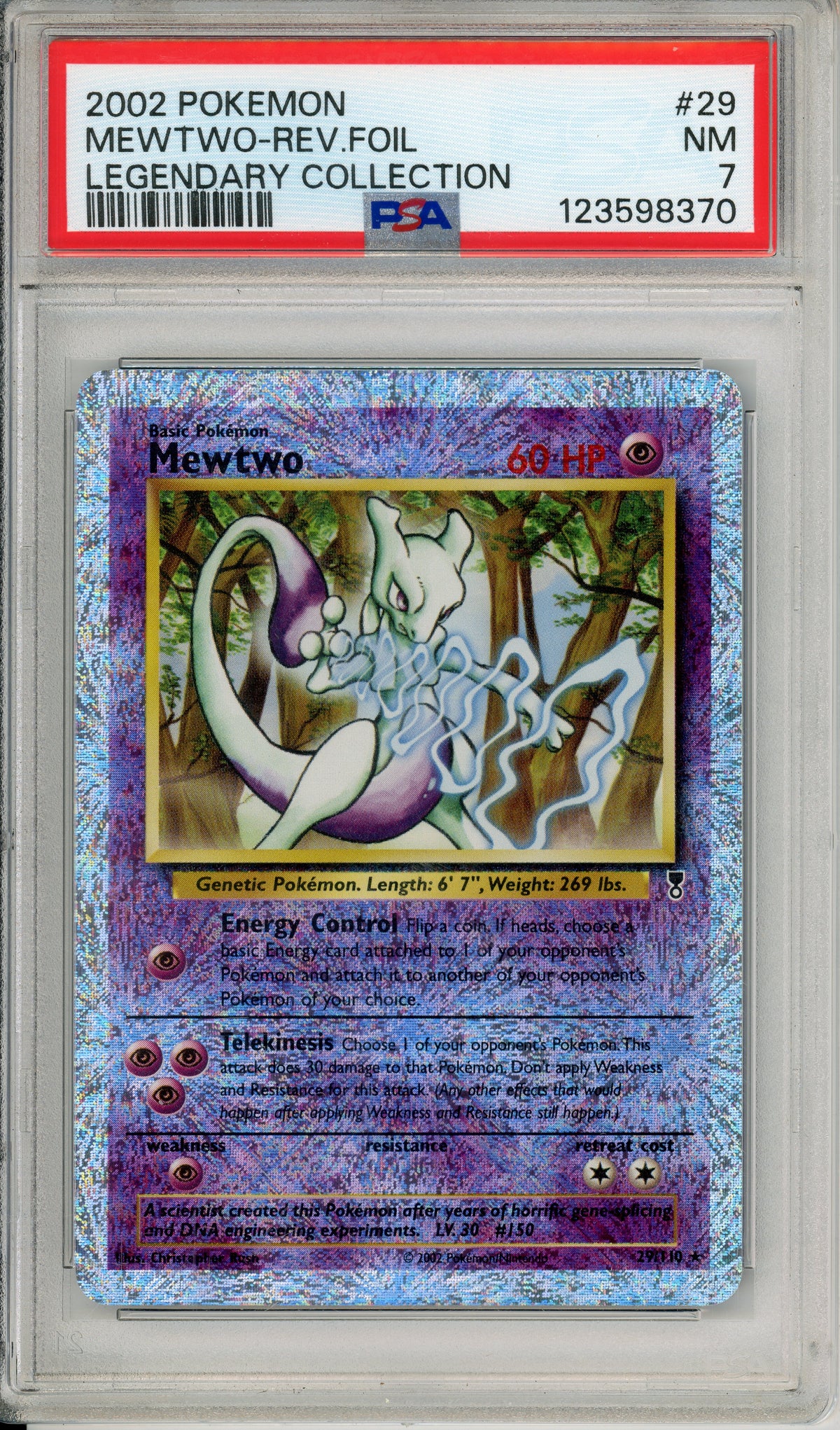 Pokemon Graded: Mewtwo 29/110 Legendary Collection (2002) Rev. Foil PSA 7