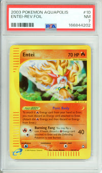 Pokemon Graded: Entei 10/147 Aquapolis (2003) Reverse Foil PSA 7