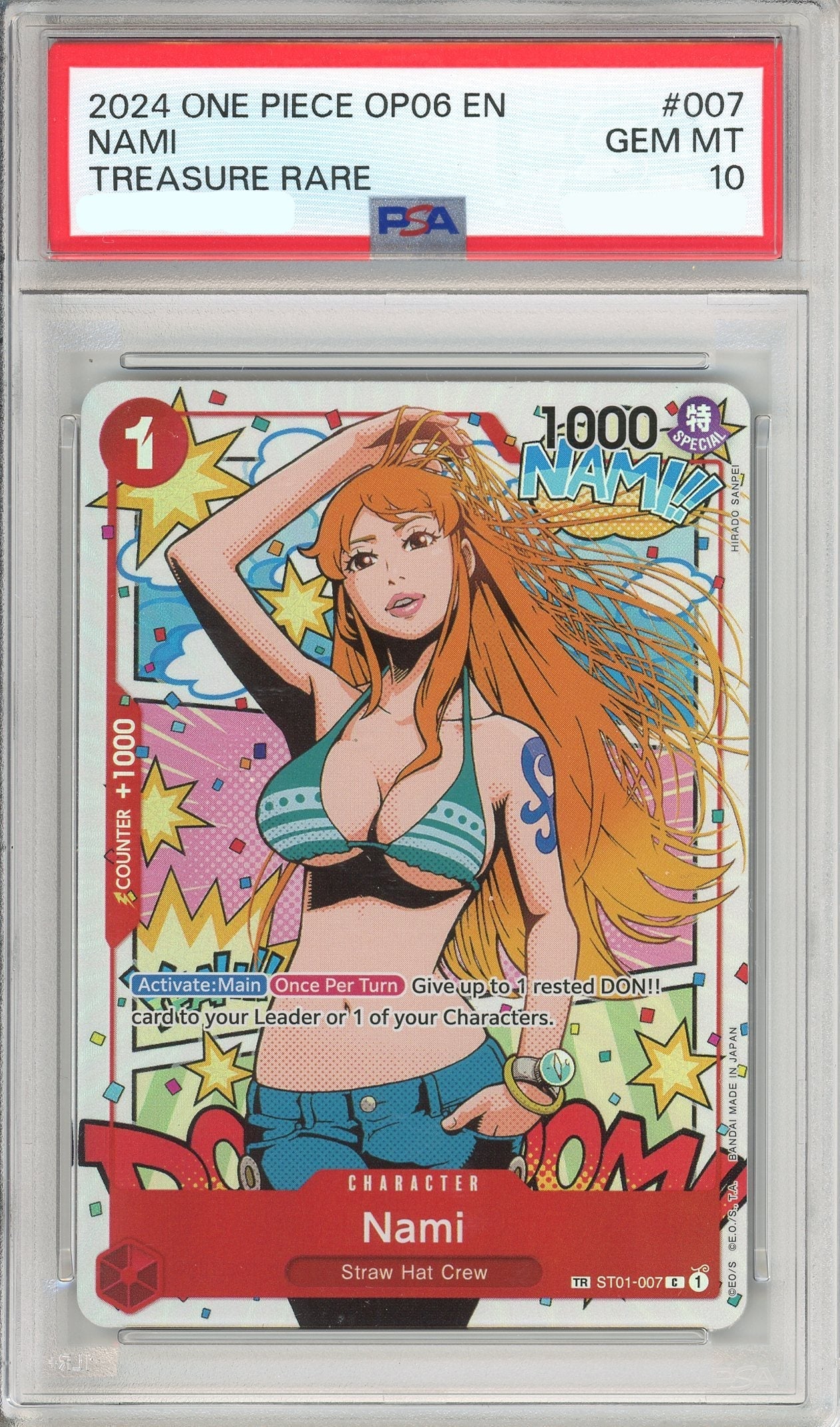 One Piece Graded: Nami OP06 Treasure Rare Alternate Art PSA 10