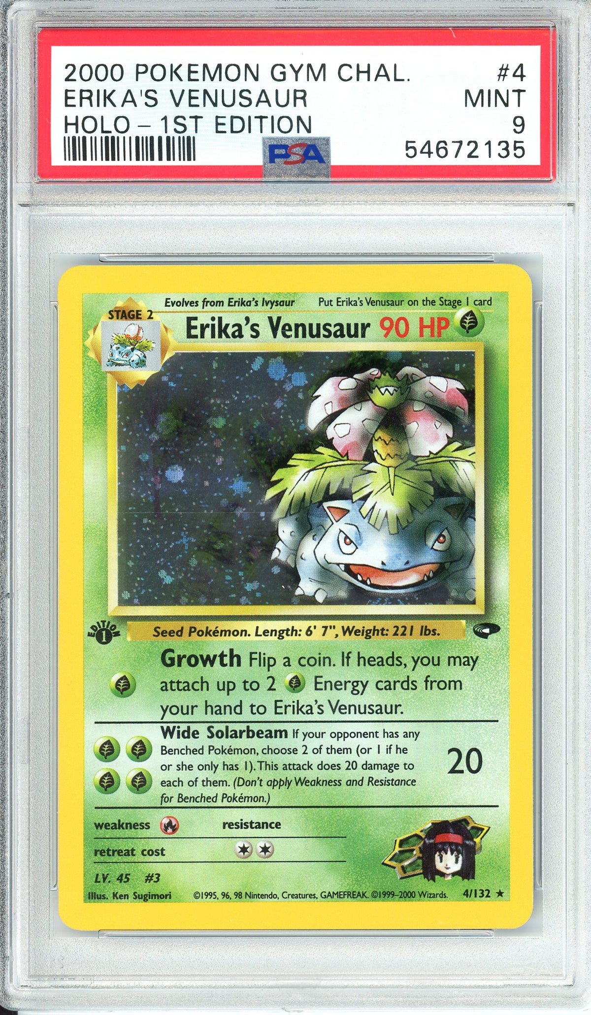 Pokemon Graded: Erika's Venusaur 1st Edition  4/132 Gym Challenge (2000) Holo
