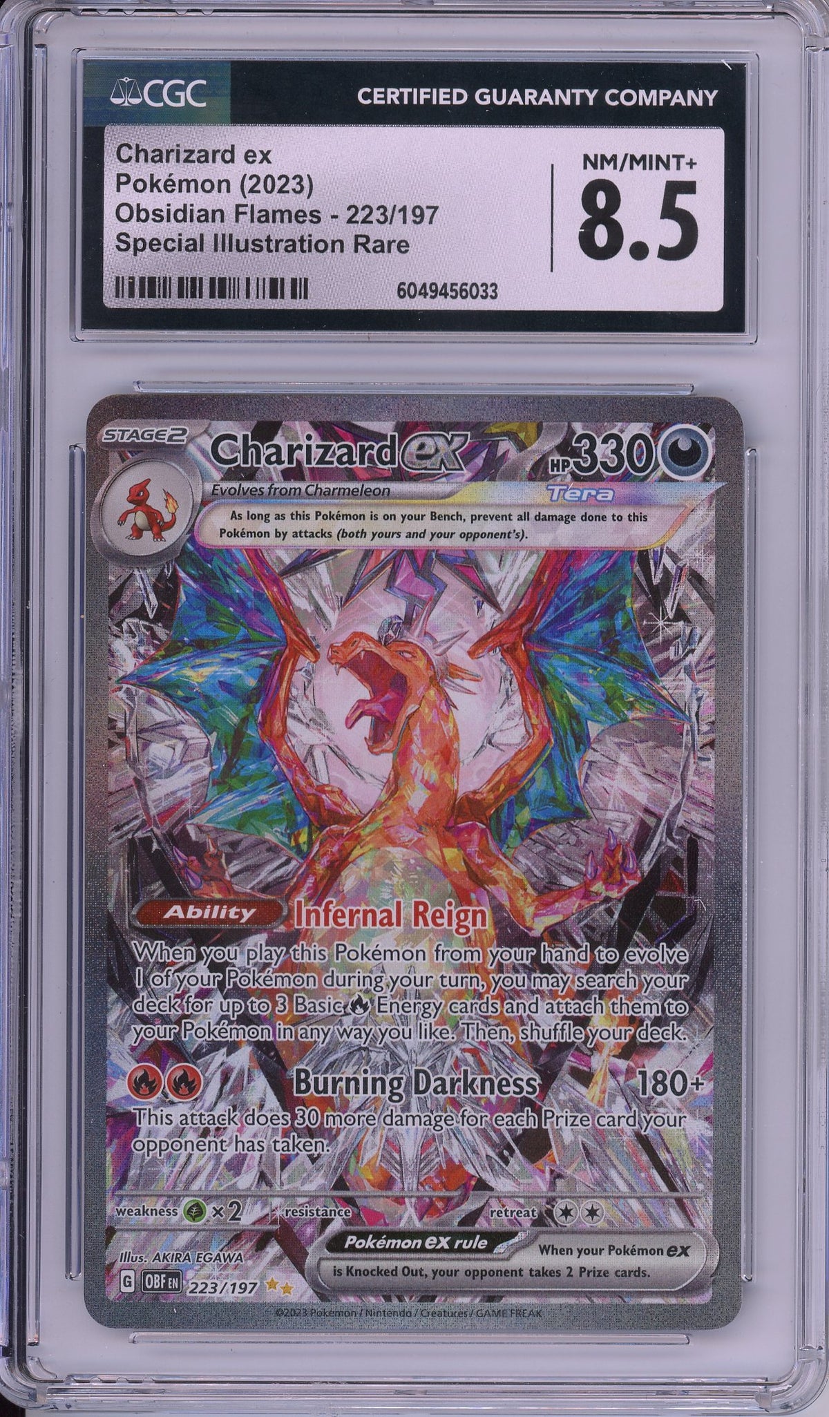 Pokemon Graded: Charizard ex 223/197 Obsidian Flames (2023) SIR Holo CGC 8.5