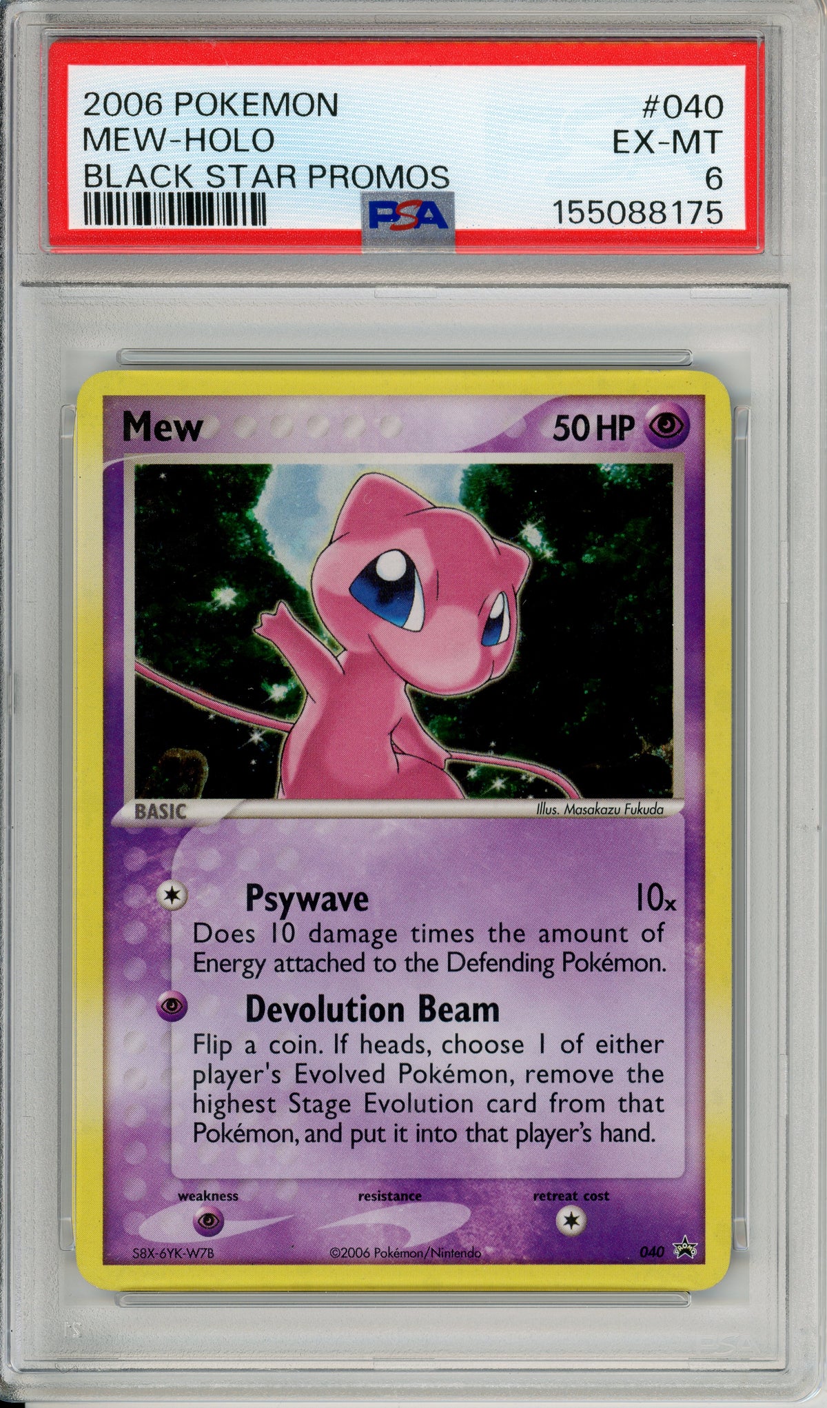 Pokemon Graded: Mew #40 Black Star Promo (2006) Holo PSA 6