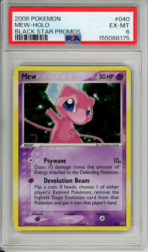 Pokemon Graded: Mew #40 Black Star Promo (2006) Holo PSA 6