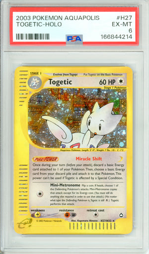 Pokemon Graded: Togetic H27/H32 Aquapolis (2003) Holo PSA 6