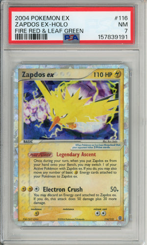 Pokemon Graded: Zapdos ex 116/112 Fire Red Leaf Green (2004) Holo PSA 10
