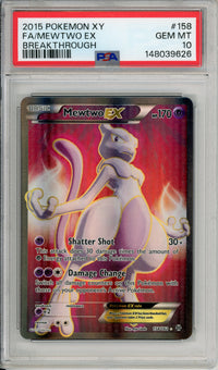 Pokemon Graded: Mewtwo EX 158/162 Breakthrough (2015) Full Art PSA 10