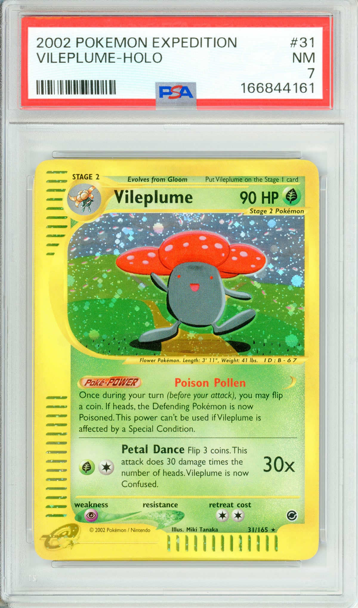 Pokemon Graded: Vileplume 31/165 Expedition (2002) Holo PSA 7