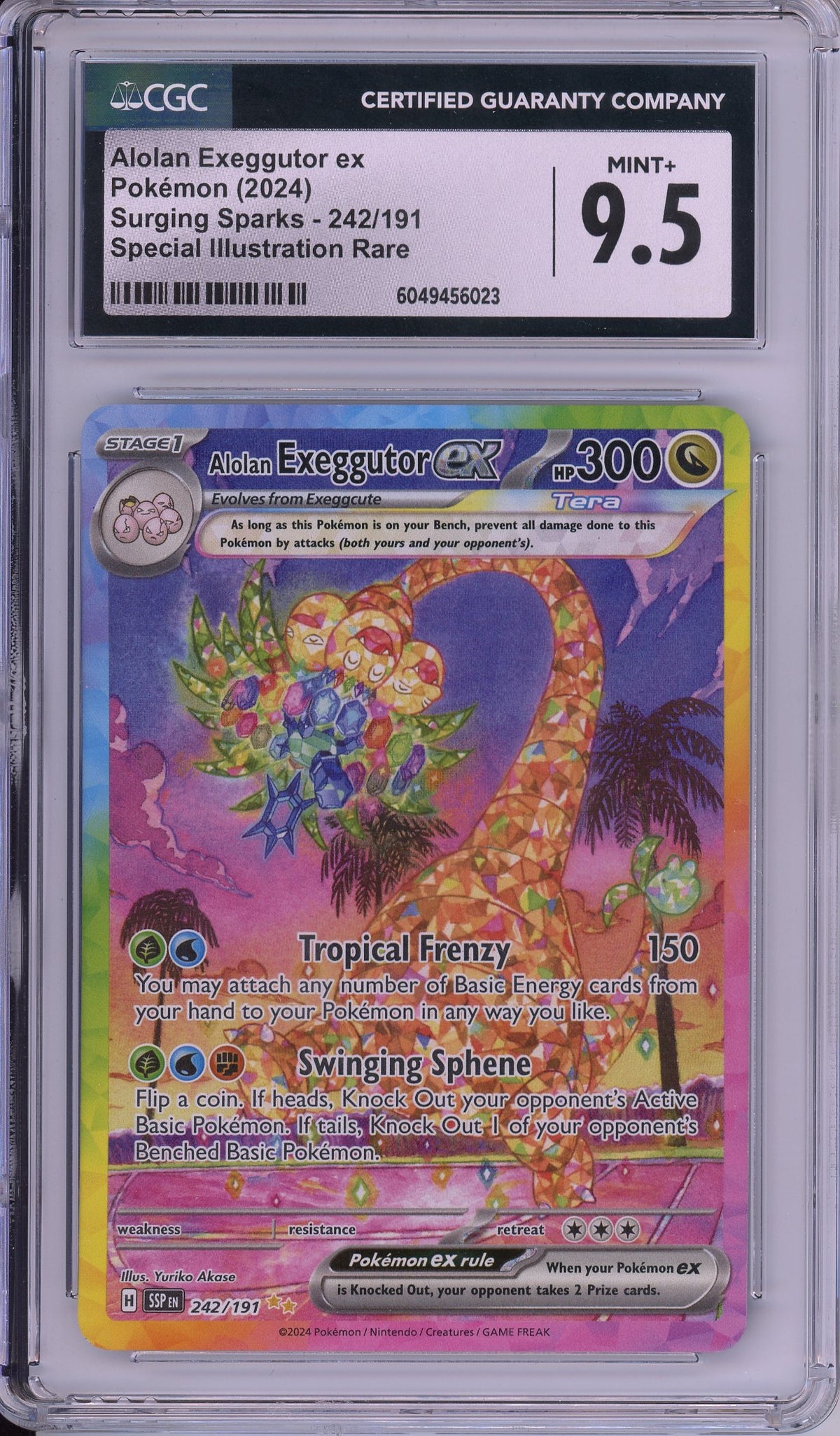 Pokemon Graded: Alolan Exeggutor ex 242/191 Surging Sparks (2024) SIR Holo CGC 9.5