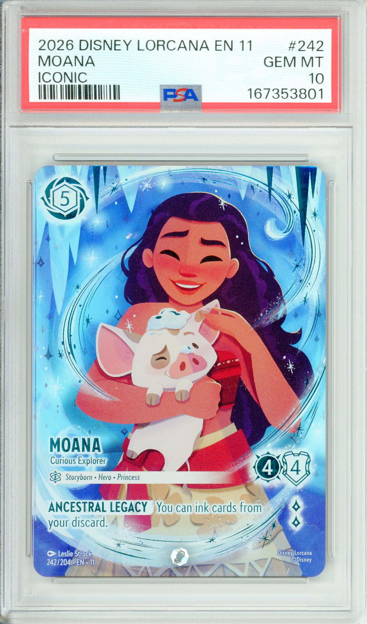 Lorcana Graded: Moana Curious Explorer 242/204 Iconic (2026) Iconic PSA 10