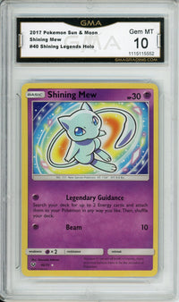 Pokemon Graded: Shining Mew 40/73 Shiny Legends Holo GMA 10