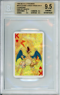 Pokemon Graded: Charizard King Of Hearts Mini Playing Card Deck (1998) Beckett 9.5