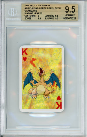 Pokemon Graded: Charizard King Of Hearts Mini Playing Card Deck (1998) Beckett 9.5