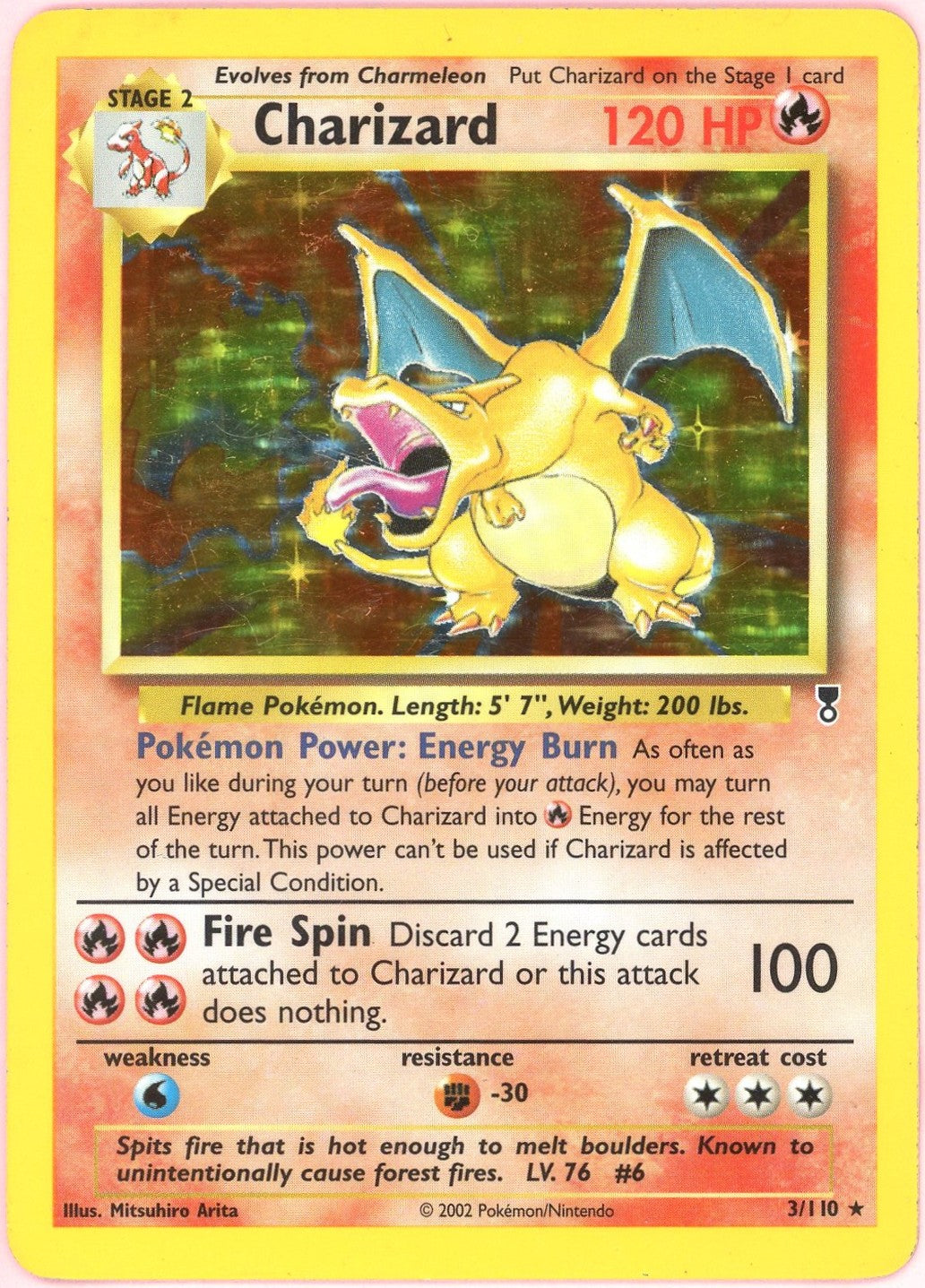 Pokemon Single: Charizard 3/110 Legendary Collection (2002) Holo MP