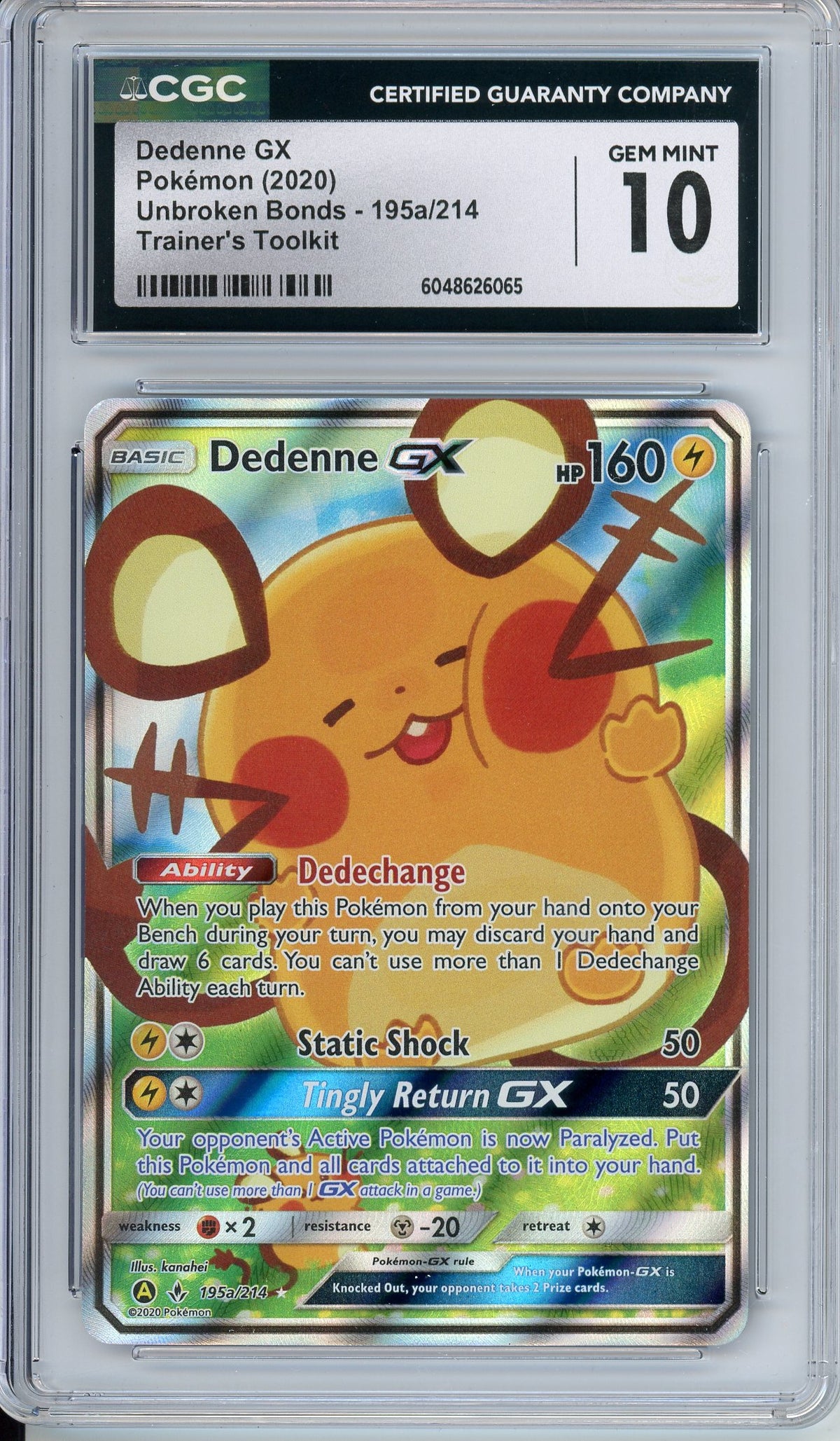 Pokemon Graded: Dedenne GX CGC 10