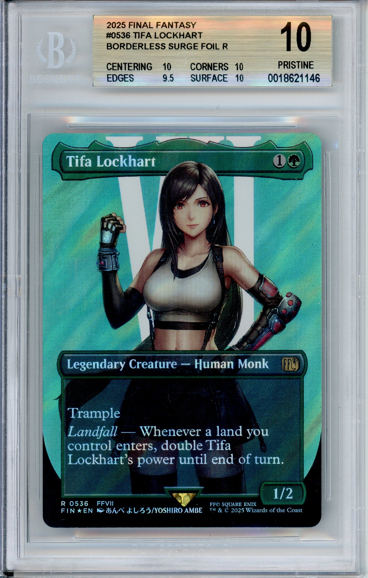 MTG Graded: Tifa Lockhart #536 Final Fantasy (2025) Surge Foil Beckett 10