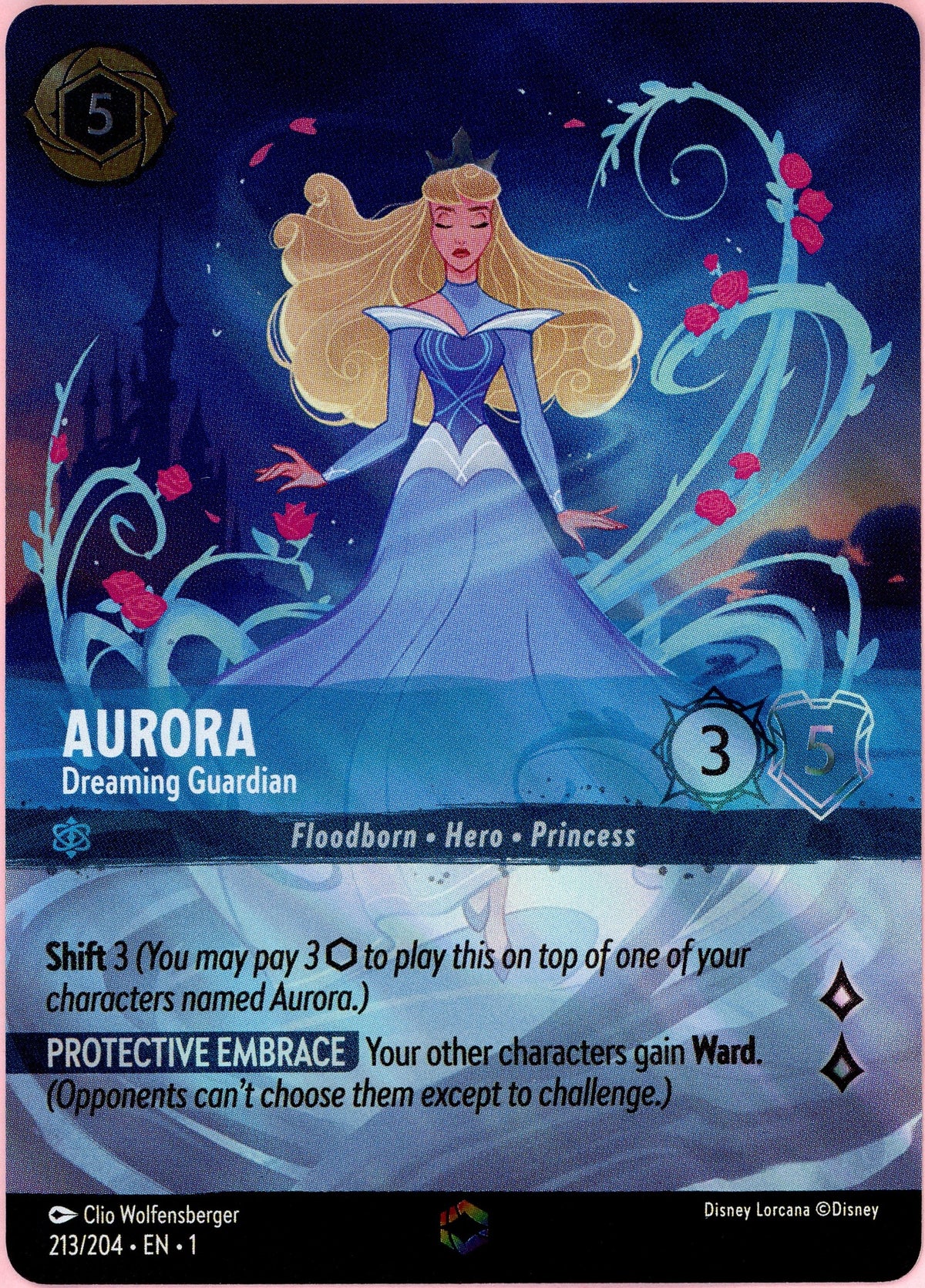 Lorcana Single: Aurora Dreaming Gaurdian 213/204 Enchanted NM