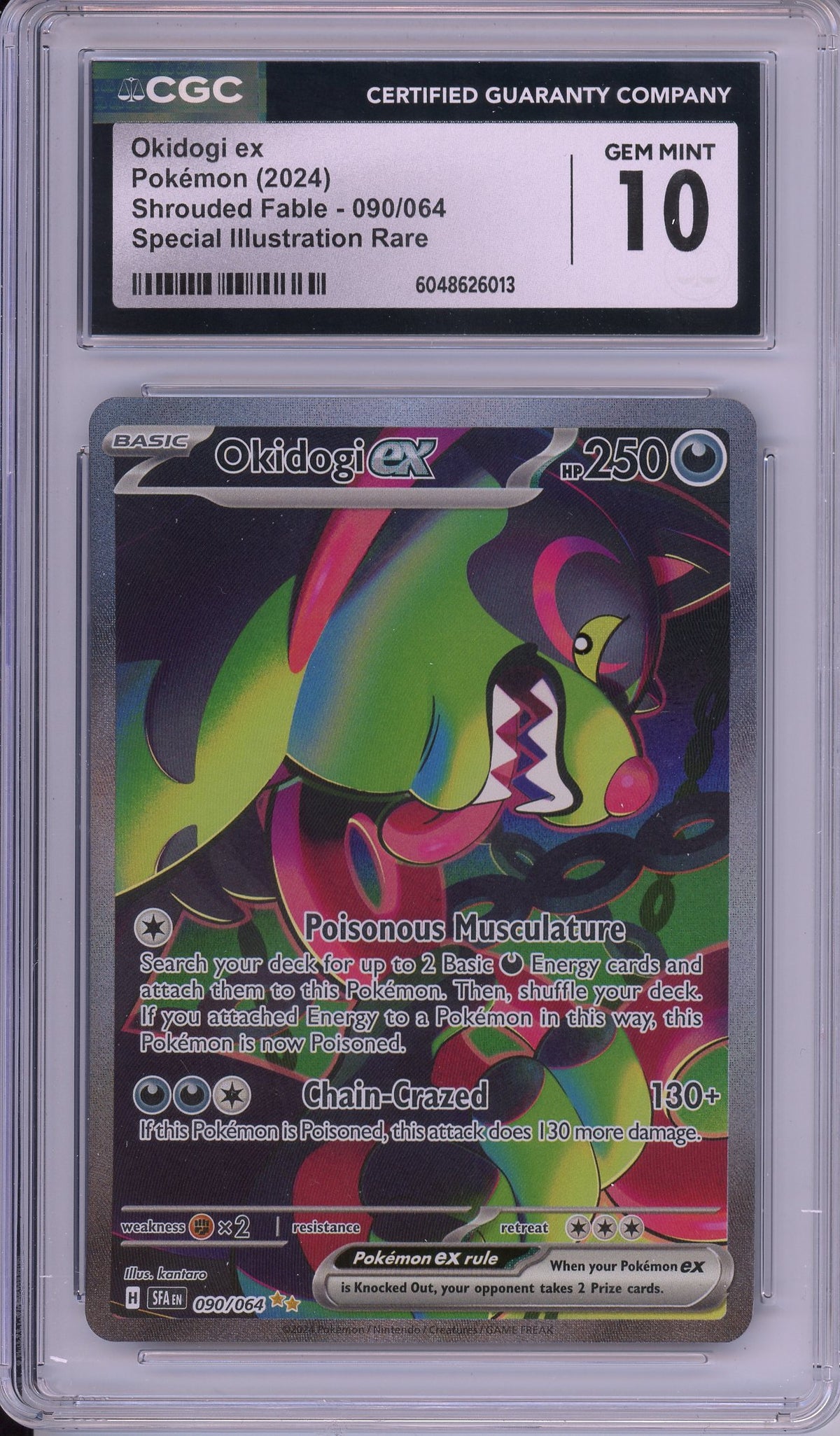 Pokemon Graded: Okidogi ex 90/64 Shrouded Fable (2024) SIR Holo CGC 10