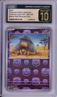 Pokemon Graded: Abra 63/165 Scarlet & Violet 151 (2023) Master Ball Reverse Holo CGC Pristine 10