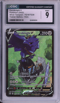 Pokemon Graded: Corviknight V TG18/TG30 Silver Tempest (2022) Trainer Gallery Holo CGC 9