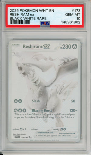 Pokemon Graded: Reshiram ex 173/86 White Flare (2025) PSA 10