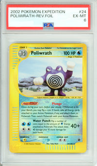 Pokemon Graded: Poliwrath 24/65 Expedition (2002) Reverse Holo PSA 6