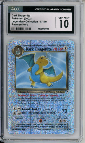 Pokemon Graded: Dark Dragonite 5/110 Legendary Collection Rev. Holo CGC 10