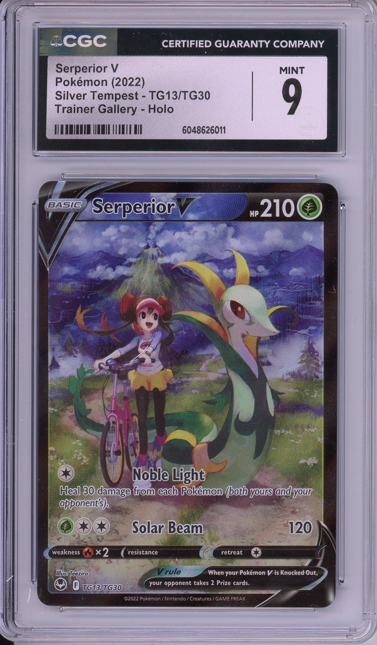 Pokemon Graded: Serperior V TG13/TG30 Silver Tempest Trainer Gallery Holo CGC 9