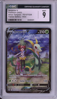 Pokemon Graded: Serperior V TG13/TG30 Silver Tempest Trainer Gallery Holo CGC 9