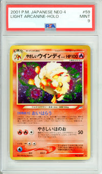 Pokemon Graded: JP Light Arcanine #59 Neo 4 (2001) Holo PSA 9
