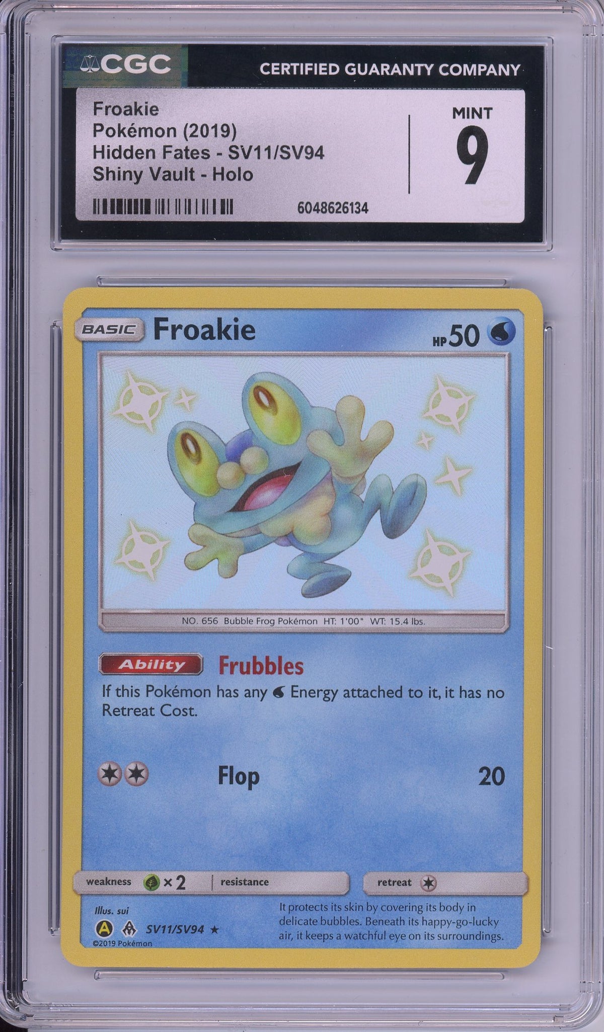Pokemon Graded: Froakie SV11/SV94 Hidden Fates (2019) Shiny Vault Holo CGC 9