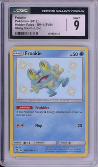 Pokemon Graded: Froakie SV11/SV94 Hidden Fates (2019) Shiny Vault Holo CGC 9