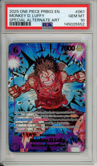 One Piece Graded: Monkey D. Luffy EB02-061 Special Alt Art (2025) PSA 10