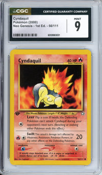 Pokemon Graded: Cyndaquil 1st Edition Neo Genesis (2000) 56/111 CGC 9