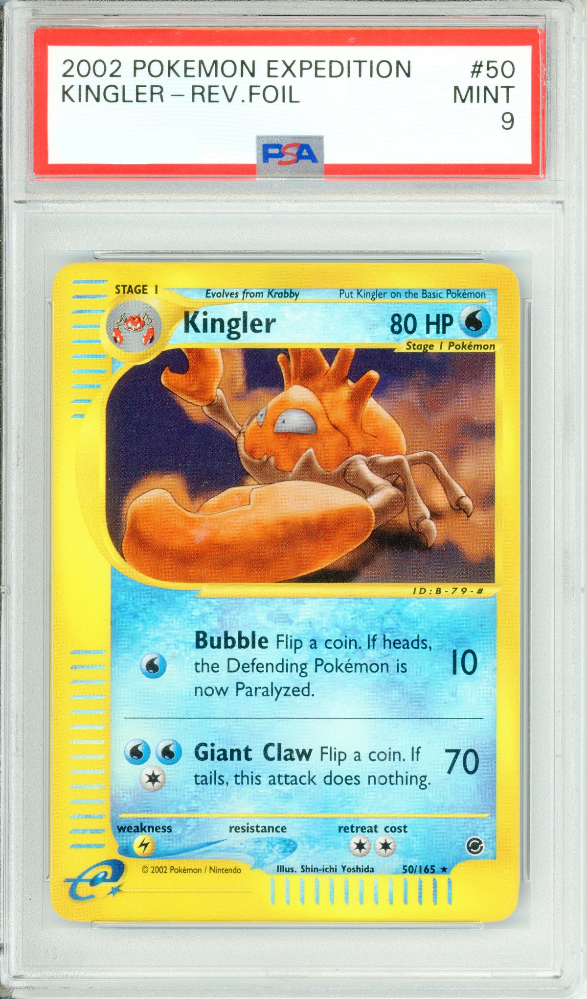 Pokemon Graded: Kingler 50/165 Expedition (2002) Reverse Foil PSA 9