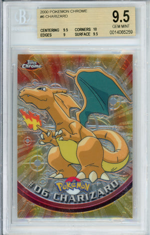 Pokemon Graded: #06 Charizard Topps Chrome (2000) Beckett 9.5