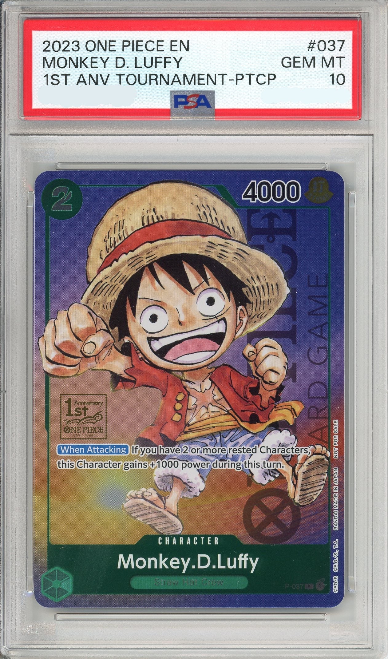 One Piece Graded: Monkey D. Luffy 1st Anniversary Tournament PSA