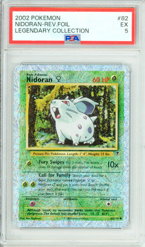 Pokemon Graded: Nidoran 82/110 Legendary Collection (2002) Reverse Foil PSA 5
