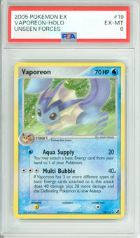 Pokemon Graded: Vaporeon 19/113 Unseen Forces (2005) Holo PSA 6