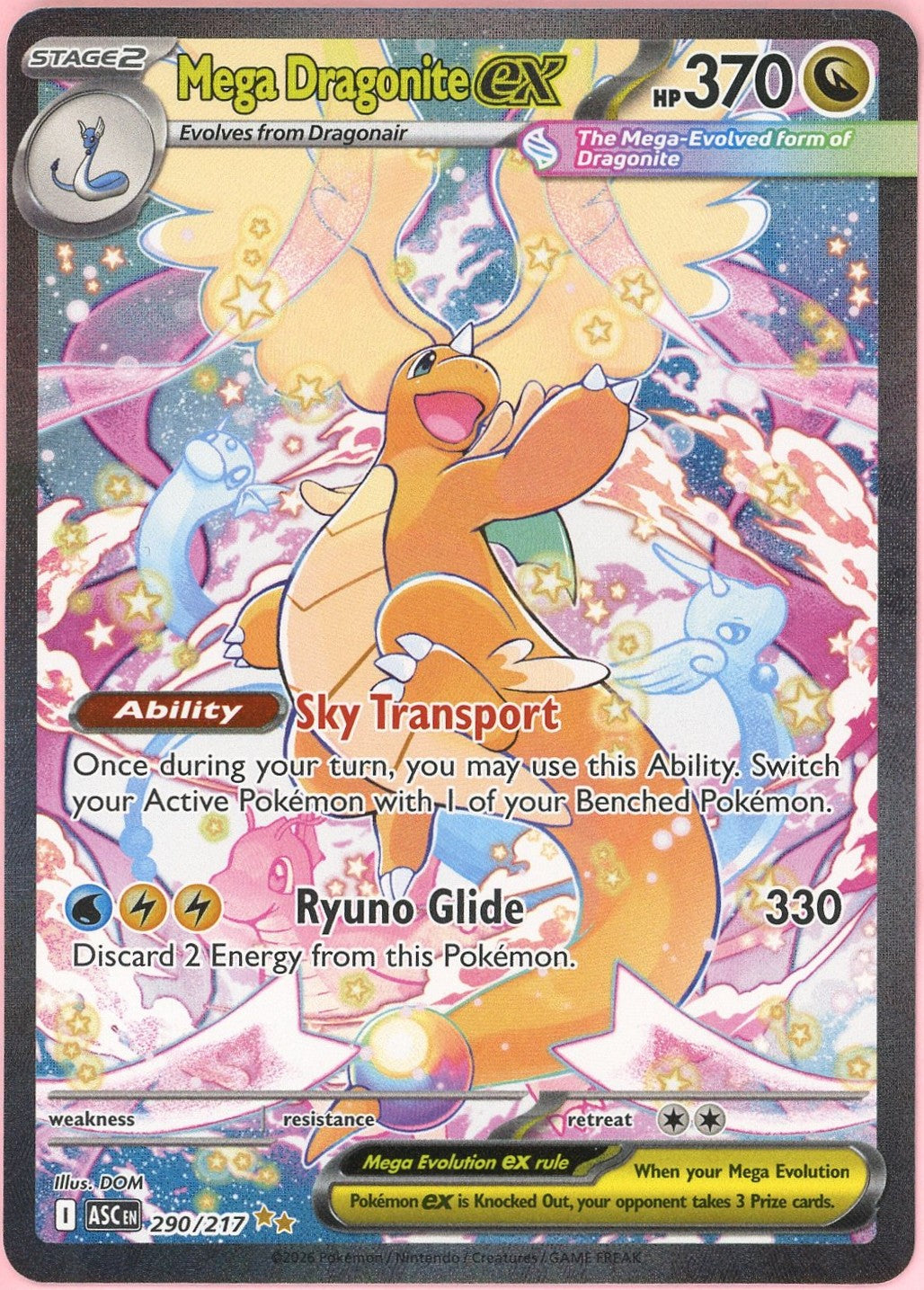Pokemon Single: Mega Dragonite ex 290/217 Ascended Heroes (2026