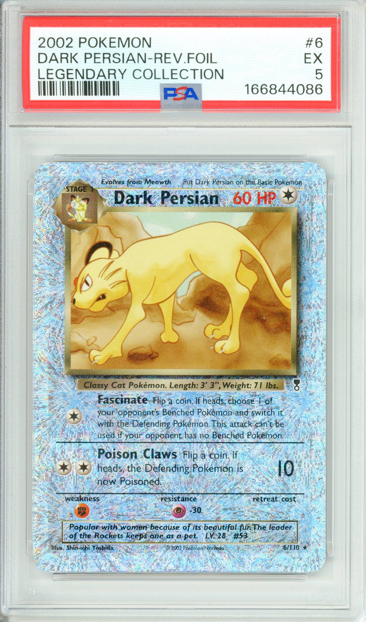 Pokemon Graded: Dark Persian 4/110 Legendary Collection (2002) Rev. Foil PSA 5