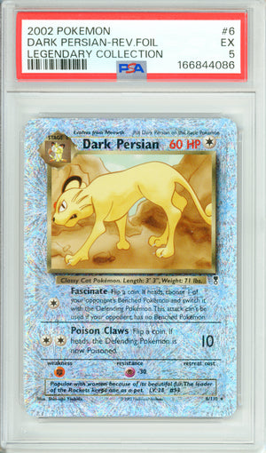 Pokemon Graded: Dark Persian 4/110 Legendary Collection (2002) Rev. Foil PSA 5