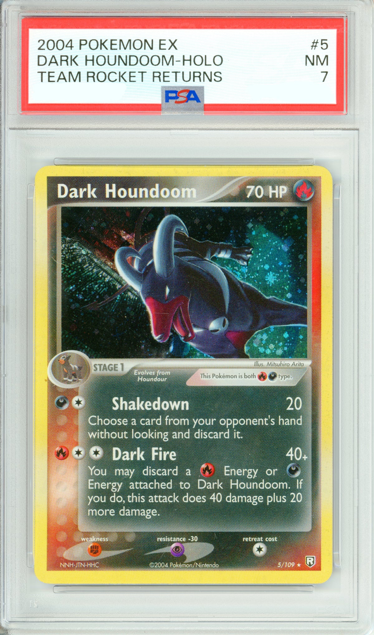 Pokemon Graded: Dark Houndoom 5/109 Team Rocket Returns (2004) PSA 7