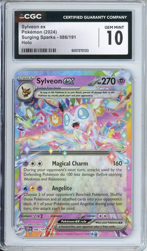 Pokemon Graded: Sylveon ex 86/191 Surging Sparks (2024) Holo CGC 10 Double Infinity Gaming Pokemon Graded: Sylveon ex 86/191 Surging Sparks (2024) Holo CGC 10 Double Infinity Gaming