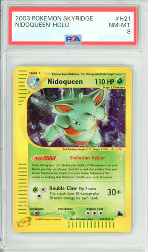 Pokemon Graded: Nidoqueen H21/H32 Skyridge (2003) Holo PSA 8