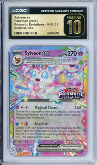 Pokemon Graded: Sylveon ex 41/131 Prismatic Evolutions Stamped Surprise Box (2025) Holo CGC Pristine 10