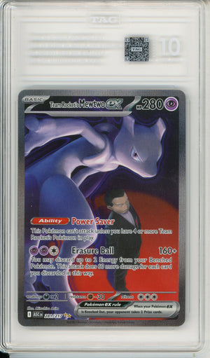 Pokemon Graded: Team Rocket's Mewtwo ex 281/127 Mega Evolution (2026) SIR TAG 10