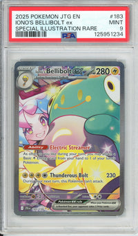 Pokemon Graded: Iono's Bellibolt ex 183/159 Journey Together (2025) SIR Holo PSA 9