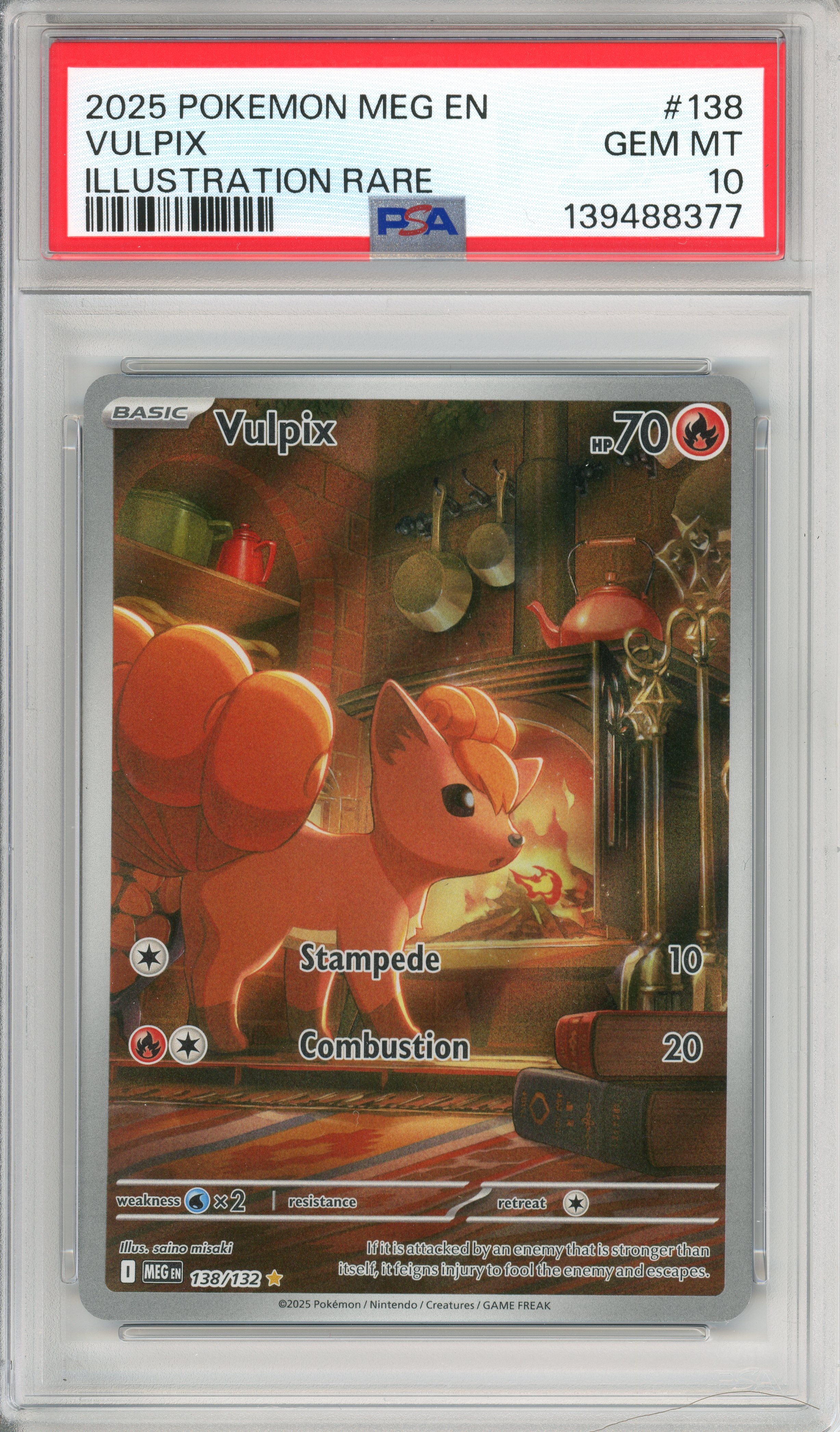 Pokemon Graded: Vulpix 138/132 Mega Evolution (2025) IR PSA 10