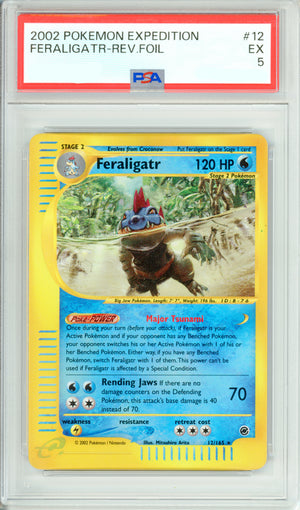 Pokemon Graded: Feraligatr 12/165 Expedition (2002) Reverse Foil PSA 5